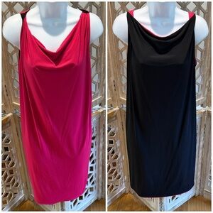 Express Reversible Black and Hot Pink Midi Dress